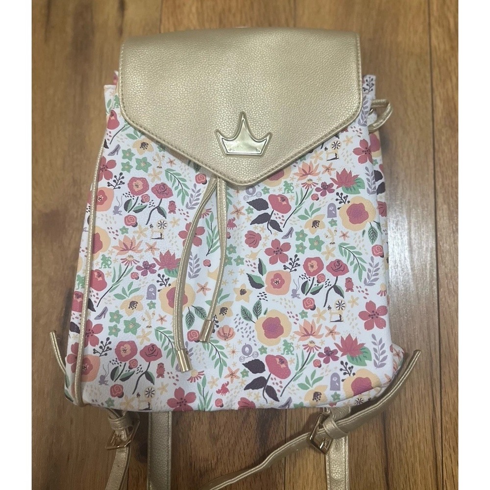 Disney Princess All Over Floral Backpack Official Disney Park Merchandise Nwot